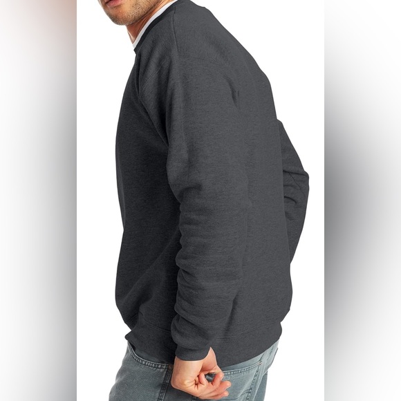 🆕 1 Remaining!  Hanes Men's Large Ecosmart Fleece Crew Sweatshirt in Gray - Picture 2 of 5
